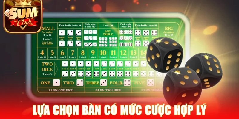 Lựa chọn bàn có mức cược hợp lý giúp khởi đầu an toàn